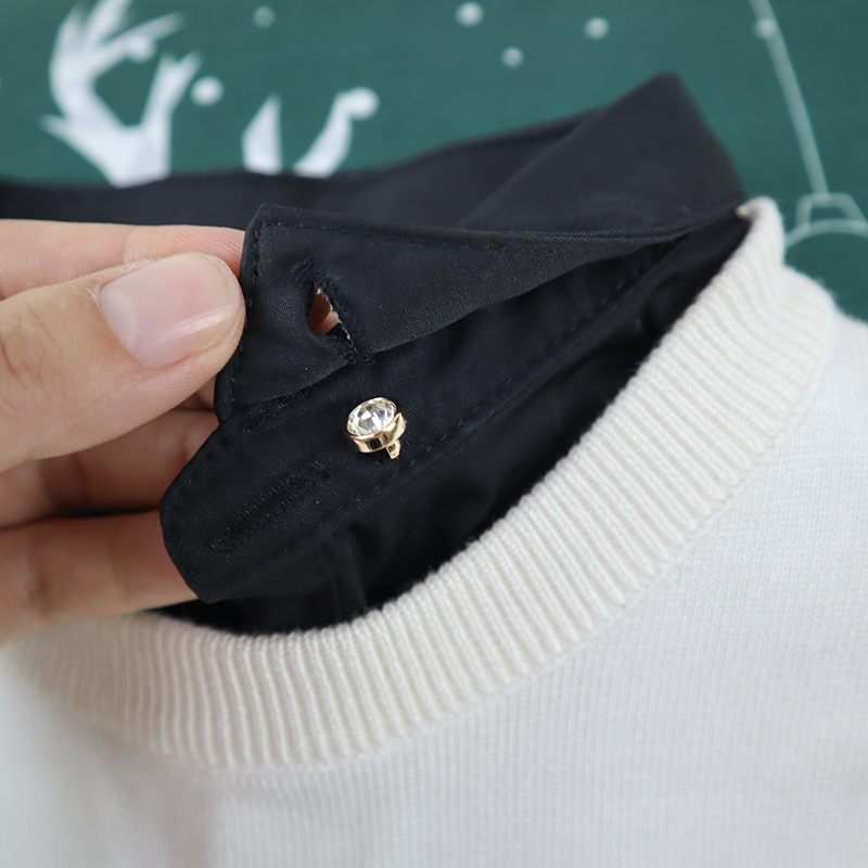 Children's fake-shirt faux shirt Collar neck long sleeve girls full needle Kid Knitted sweater