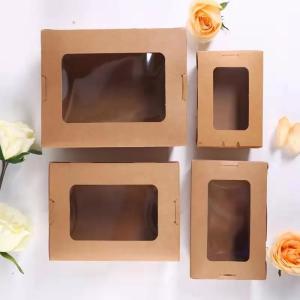 Quality Disposable Noodle Salad Food Packing Takeaway Kraft Paper Box With Window wholesale