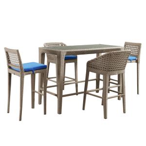 Quality Boho Style Rattan Rectangular Outdoor Bar Furniture wholesale