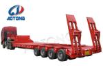 Low Bed Semi Trailer 2 Axle 3 Axle 4 Axle Lowbed 80 Ton 100 Ton gooseneck