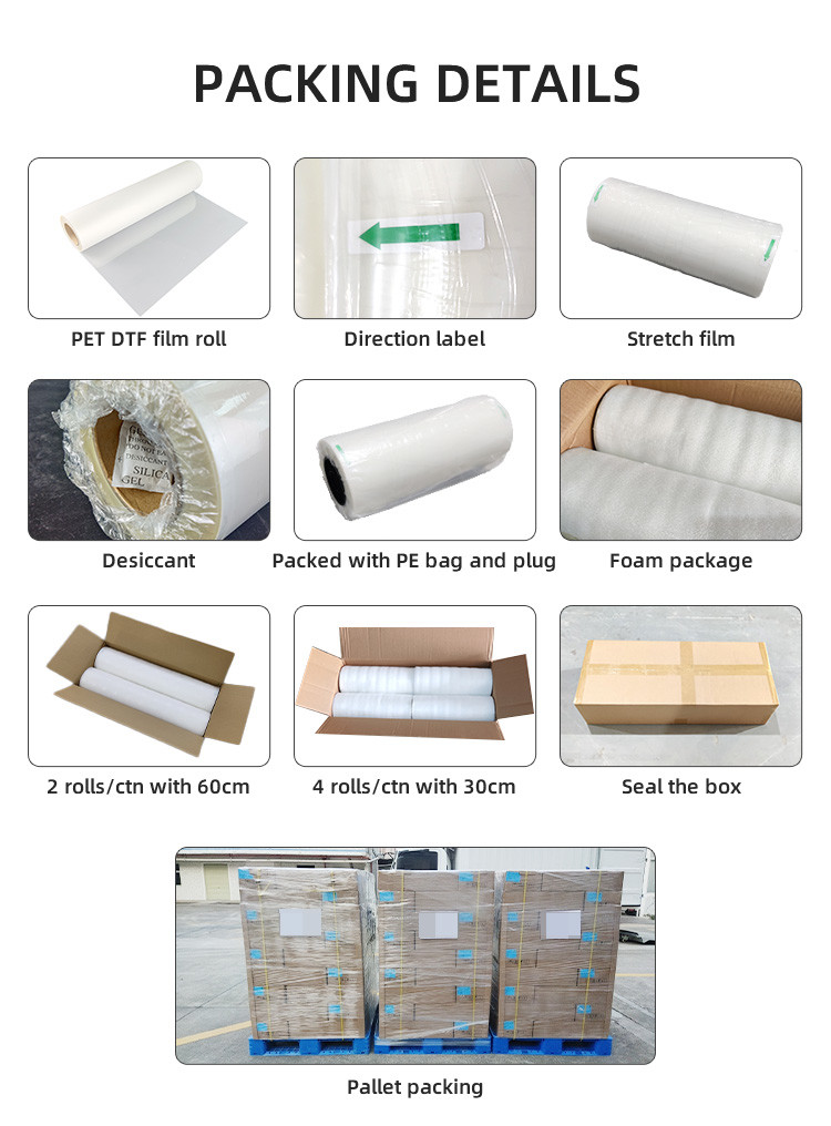 0.075mm Thickness DTF PET Transfer Film For DTF Printer Double Side