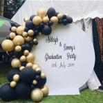 110pcs Balloon Arch Garland Kit Chrome Gold Latex Black Balloons Wedding,Party