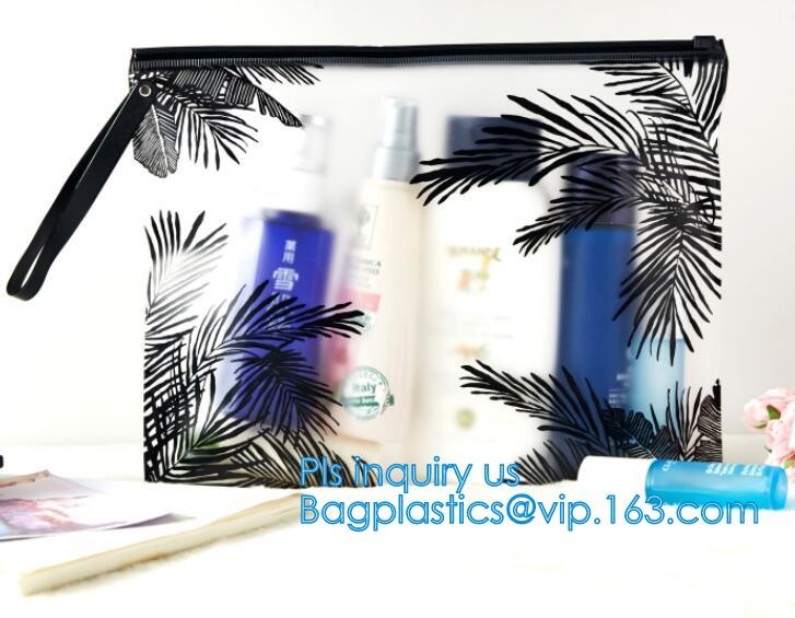 PVC transprent slider bag for packing underwear, Frosted k bag EVA PVC hanger bag for clothes, EVA frost drawstrin