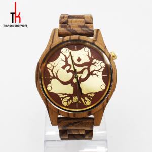 Quality Luxury brand natural zebral wood watch custom logo Japan movt quartz watch wood wrist watch for men wholesale