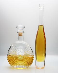 Quality 375ml Ice Wine Glass Bottle Diamond Super Premium Printing Golden wholesale