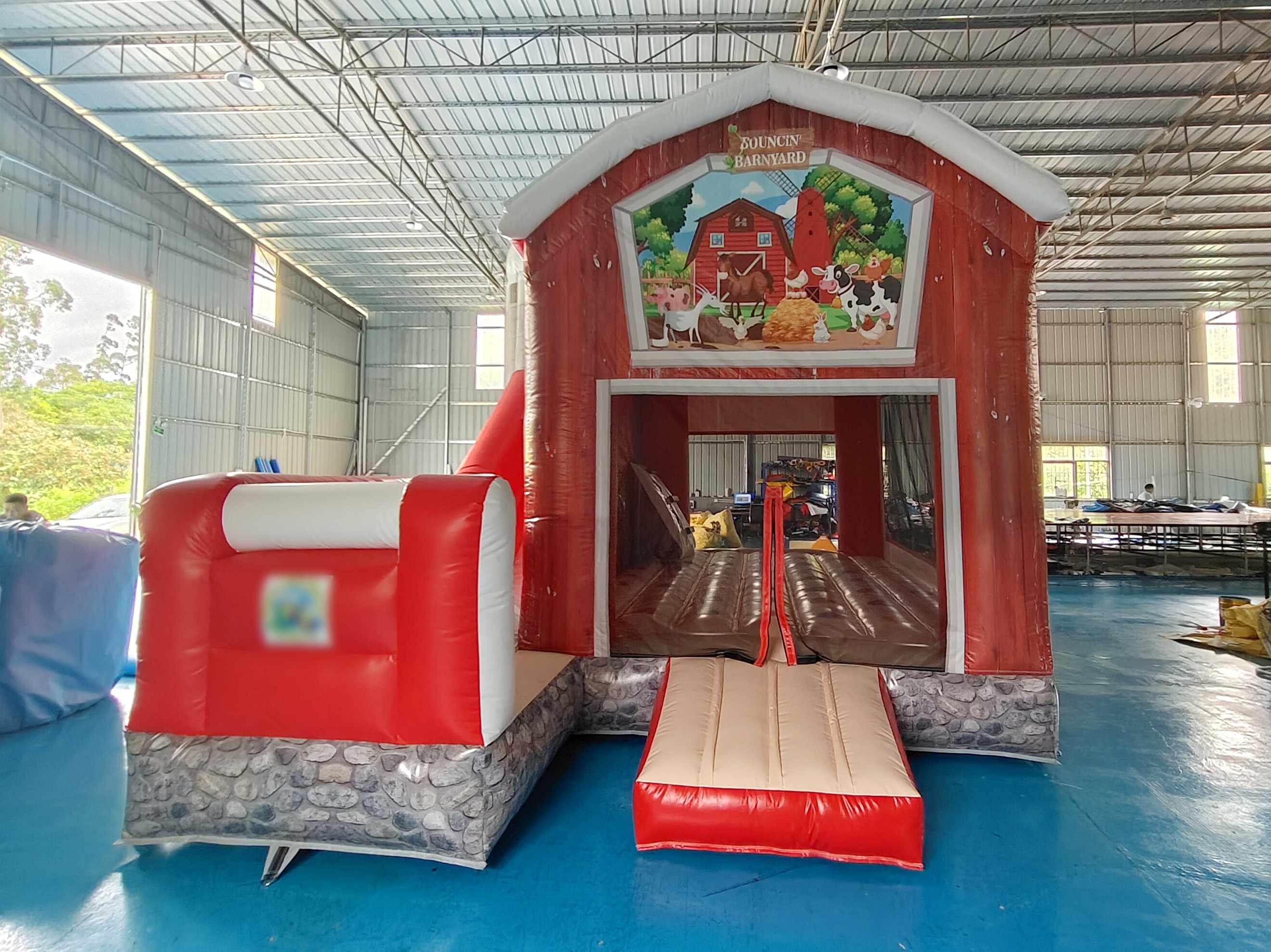 Commercial PVC Tarpaulin Fireproof Baffle Inflatable Bounce House With Slide Inflatable Combo Castle For Kids