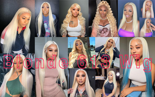 Brazilian Straight Human Hair 613 Blonde Wig Lace Natural Black Short Straight Bob