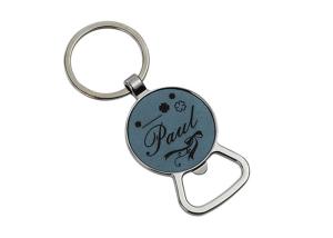 Quality Laser Logo 65mm Bottle Opener Key Holder Souvenir 4mm Thickness Key Chain wholesale