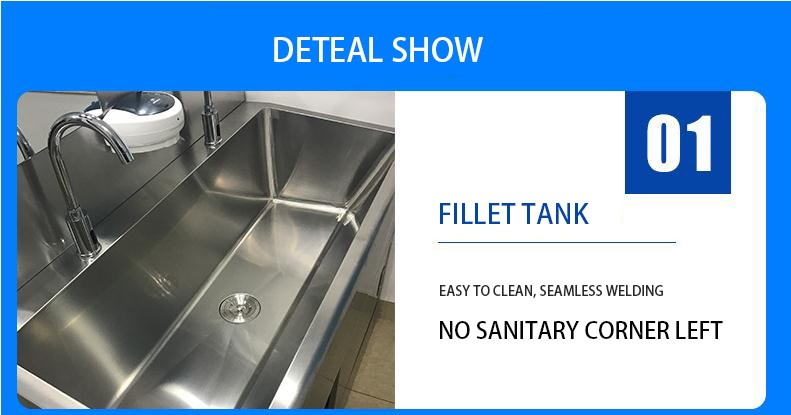 1.5mm Medical Stainless Steel Sink 500ml/H Medical Wash Hand Basin SUS304