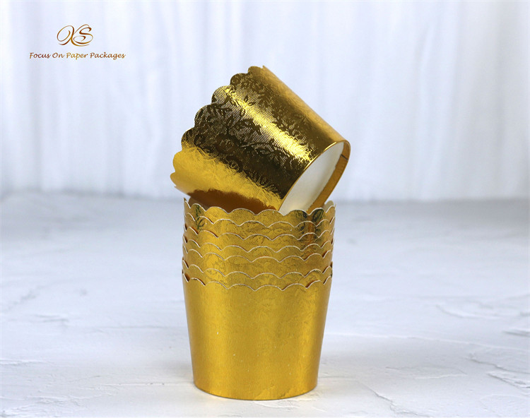 Food Grade Sustainable Aluminum Foil Cupcake Baking Cups , Sustainable Paper Muffin Liners