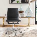 Black PU Leather W20.86" Tomile Living Room Office Chair Soft Sponge Material