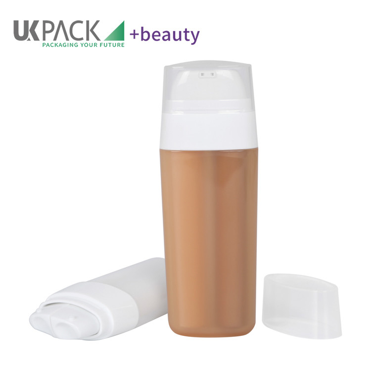 Dual Chamber Flat Airless PP Bottle 7.5ml*2 15ml*2 For Lotion Packaging
