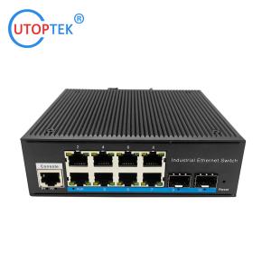 Quality L2 Managed Industrial 2x1.25G SFP+8x10/100/1000M RJ45 POE port+1xConsole port, DIN Rail,-40 ~+85 ℃ wholesale