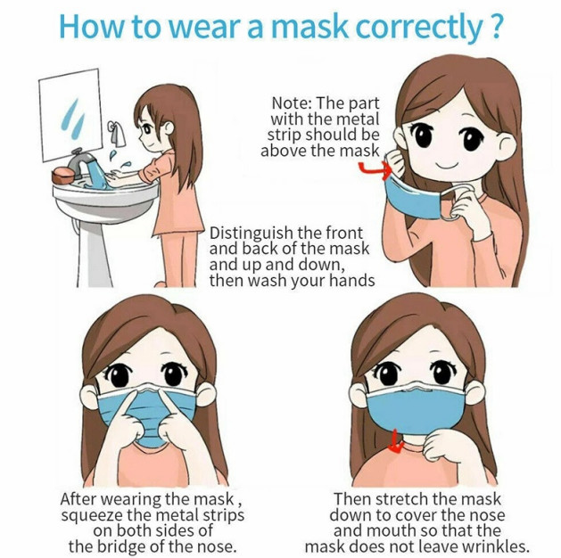 Personal Care 3 Ply Disposable Mask Blue Color Low Respiratory Resistance