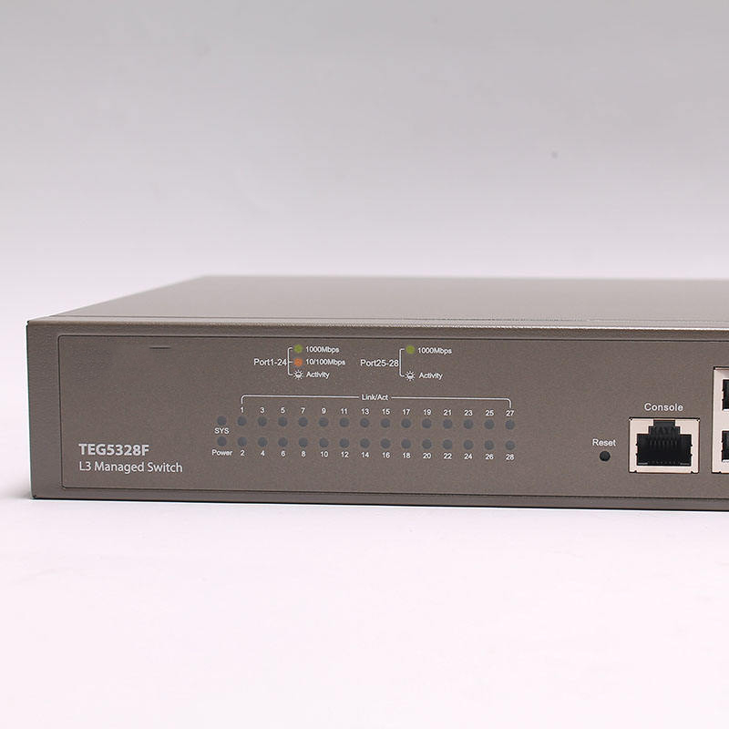 TEG5328F 24 Port L3 Managed Switch with Customizable QoS Function and 10*10/100/1000 Ethernet 4*1000 SFP Gigabit Switch