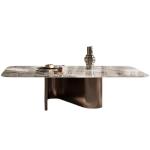 Modern Stainless Steel Marble Square Living Room Coffee Table