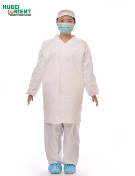 Cheap Latex Free Tyvek Disposable Lab Coats With Korean Collar for sale