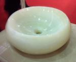 White Jade Countertop Sink Basin Onyx Bathroom Vessel Sink Cream Jade Onyx