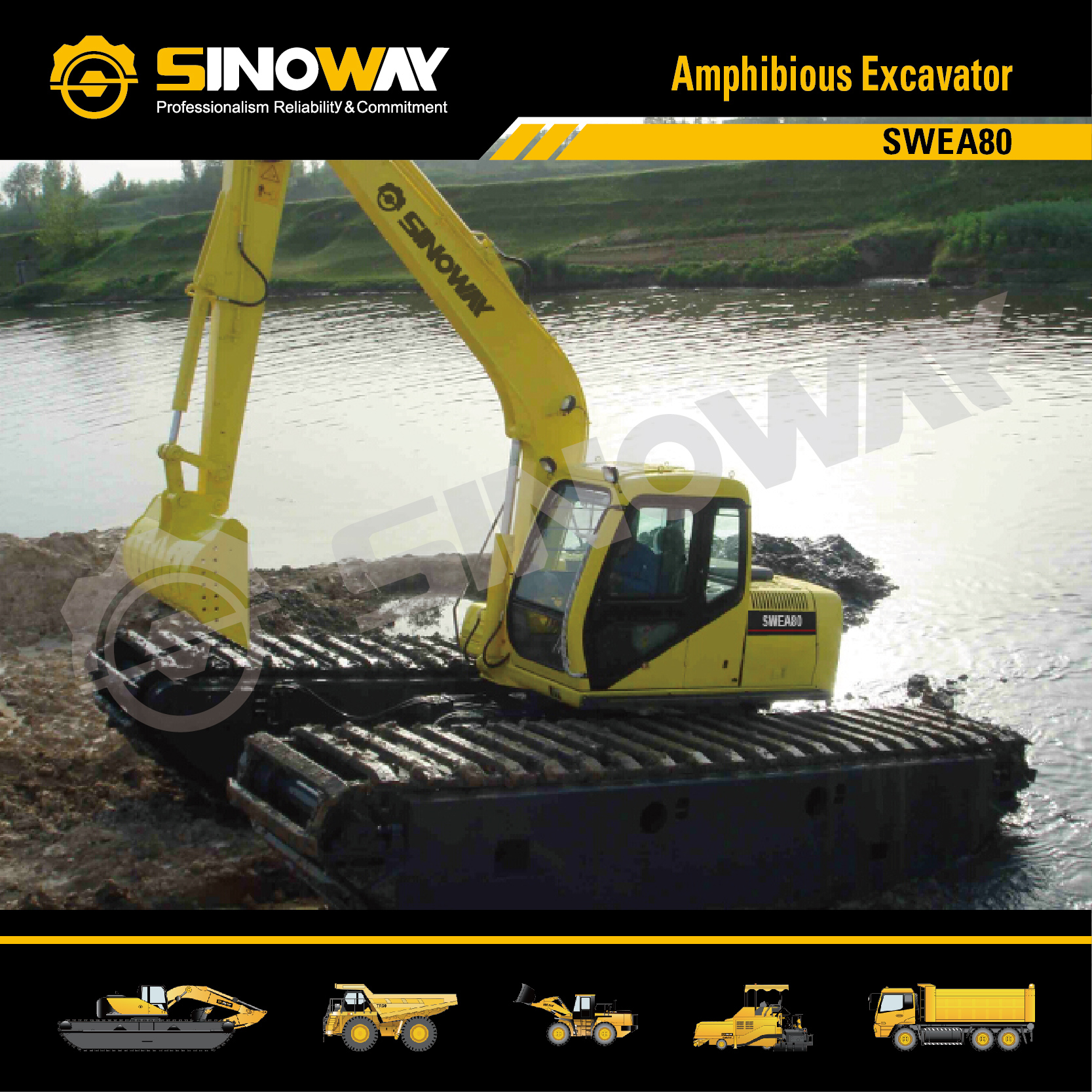 Mini River Dredging Equipment Amphibious Soft Terrain Excavator