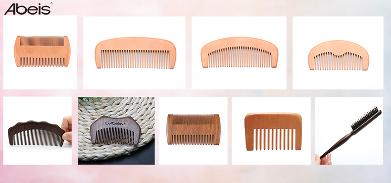 Double Sides Mens Wooden Beard Comb Wooden Mustache Comb Custom Logo