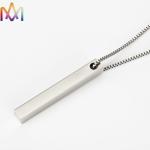 Rustproof Stainless Steel Cuboid Bar Mens Pendant Necklace