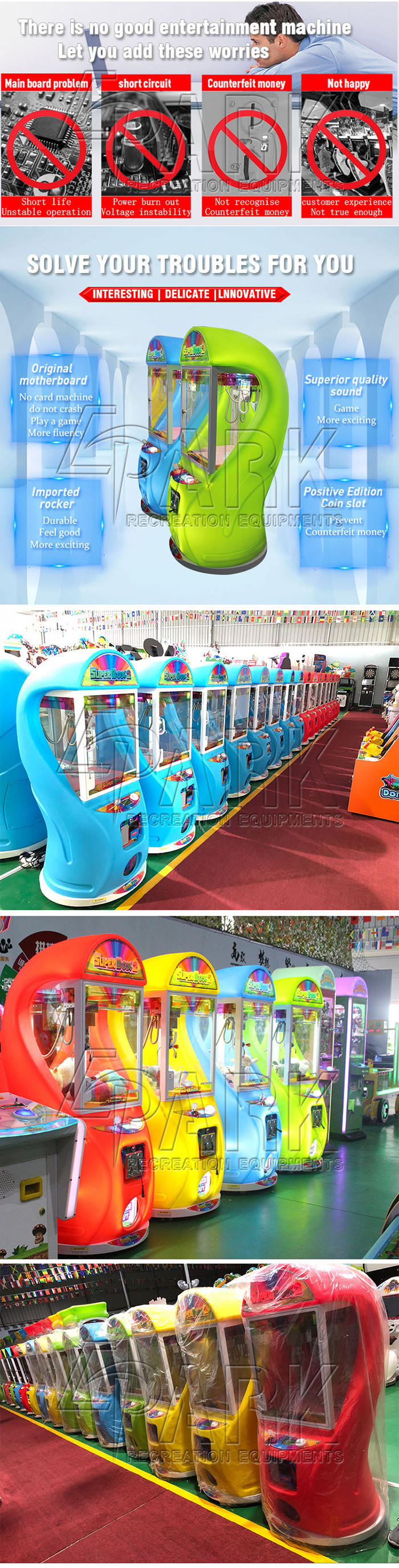 Luxury And Atttractive Crane Game Machine For Amusement Park