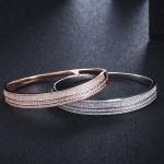 Fashion White Round Zircon Bracelet For Women Shiny CZ Crystal Adjustable Chain
