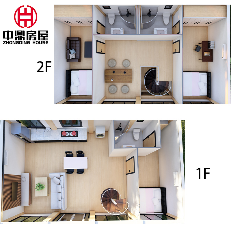 Portable 3 Bedroom Prefab Container House With Steel Structure
