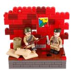 WW2 city wall military accessories map secen soviet soldier officer mini figure