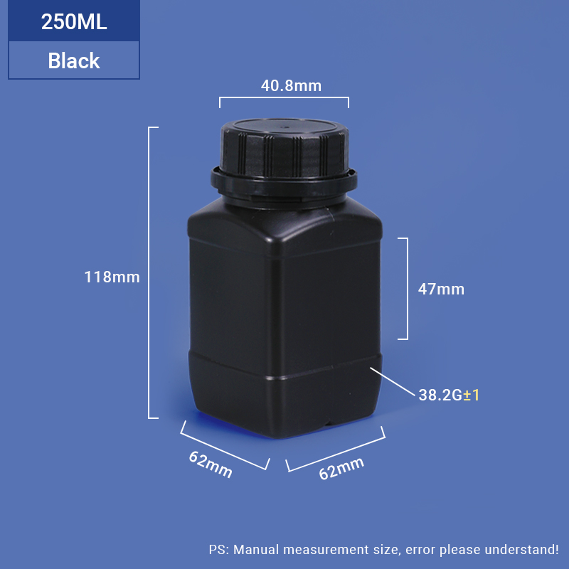 1000ml Food Grade HDPE Square Bottle for Laboratory Classification and Custom Packaging