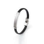 Leather rope bracelet trendy retro leather woven stainless steel men's bracelet