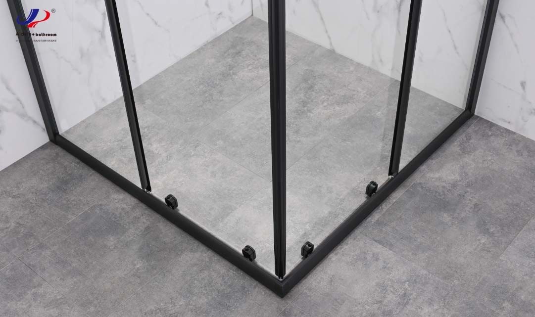 4/5mm Tempered Glass Square Shower Enclosure With Black Alum Frame