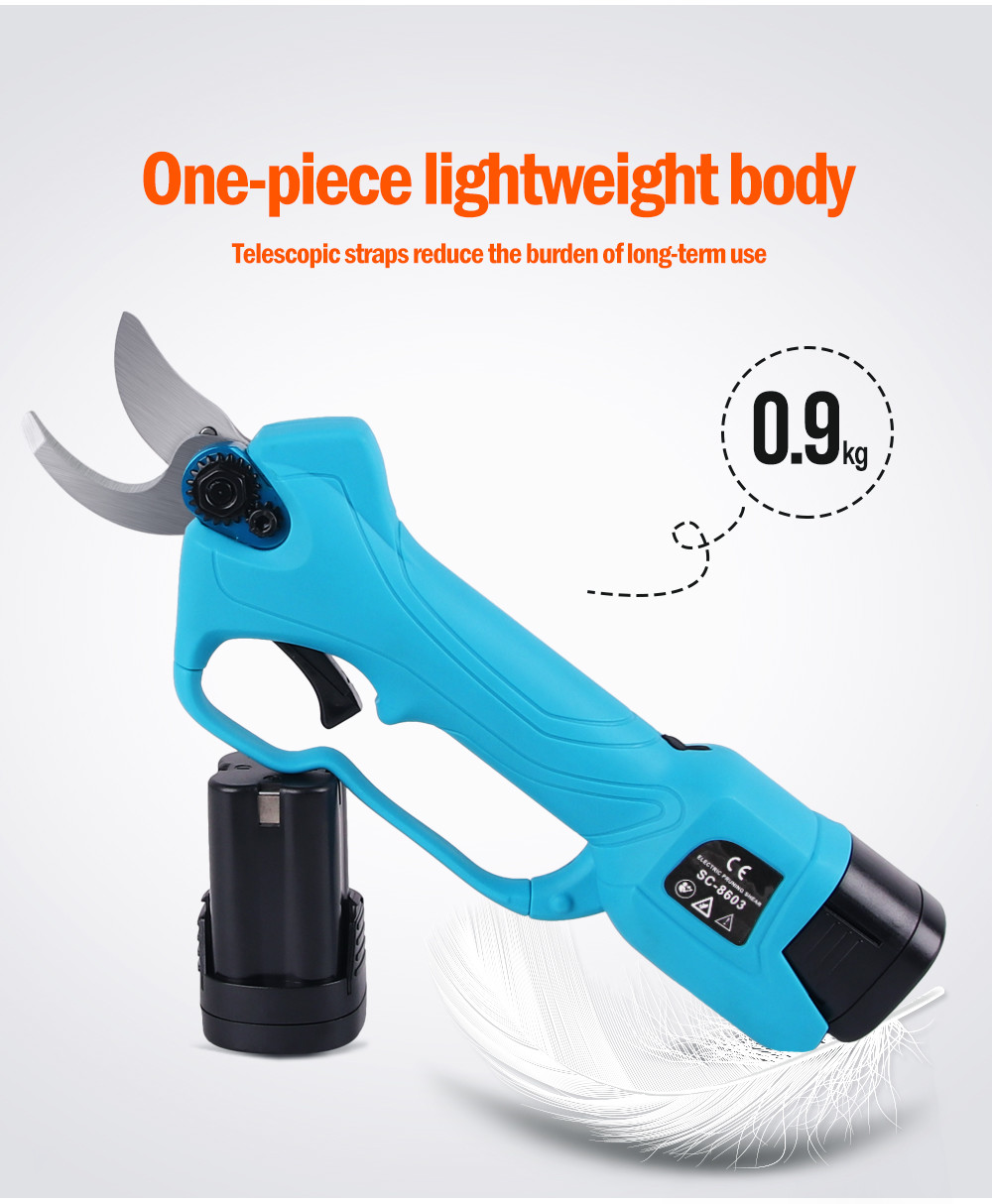 Swansoft 28mm 16.8V Battery Orchard Pruner Cordless Garden Trimmer Plant Secateurs With 2 Batteries