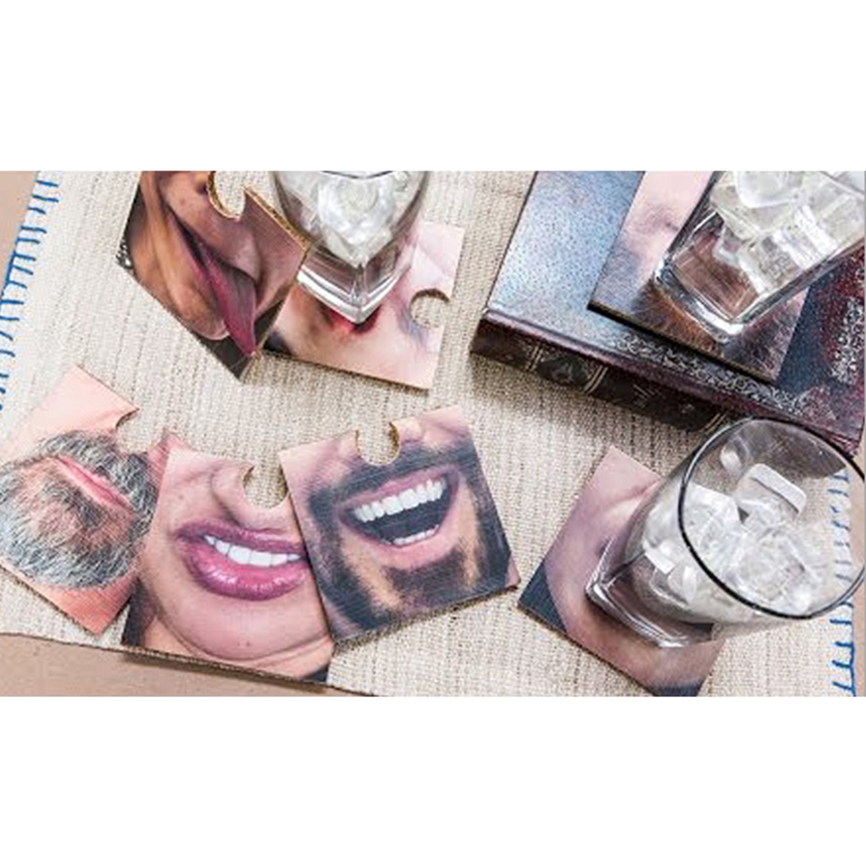 Paper Funny Face Mat Desktop Tea Cup Coaster With Customized Design