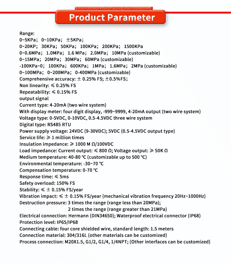 UNIVO UBST-2088 The Ultimate Pressure Sensor for Liquid Level Measurement Customized