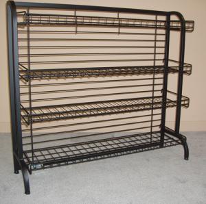 Quality 3 shelf red wire counter display rack wholesale