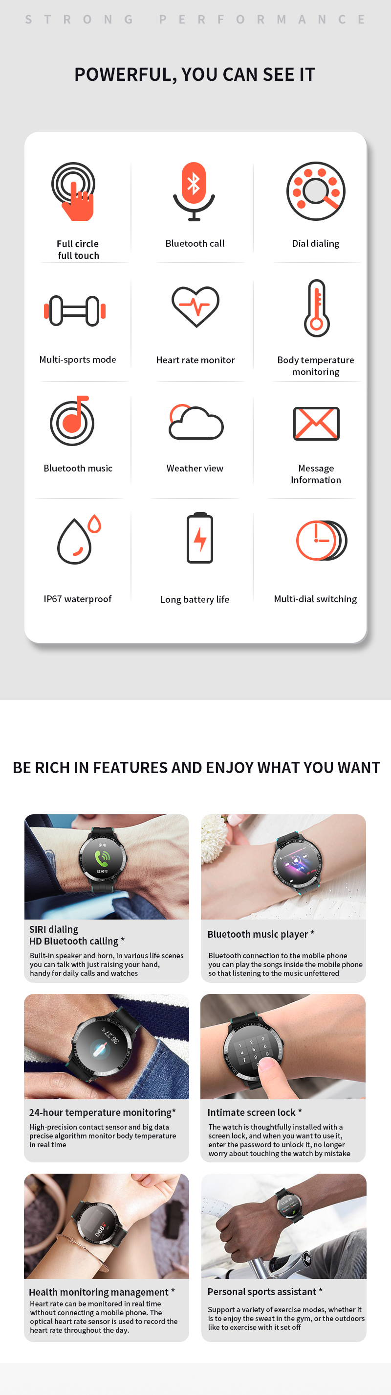 SC7A20 HL16 Blood Pressure Smartwatch 200mAh Mt16 Magnetic Charging