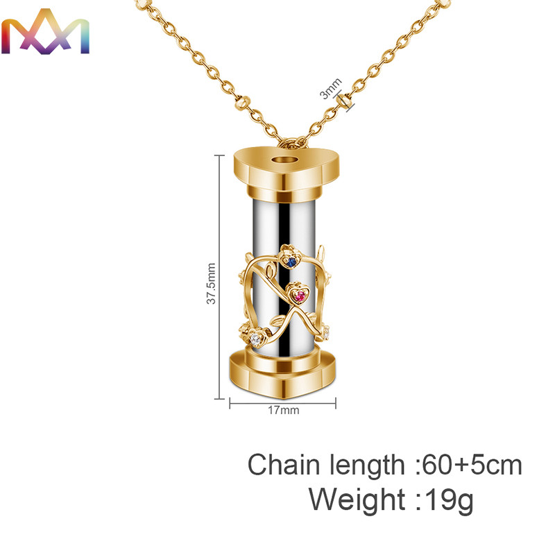 Mini Womens Engraved Kaleidoscope Pendant Necklace