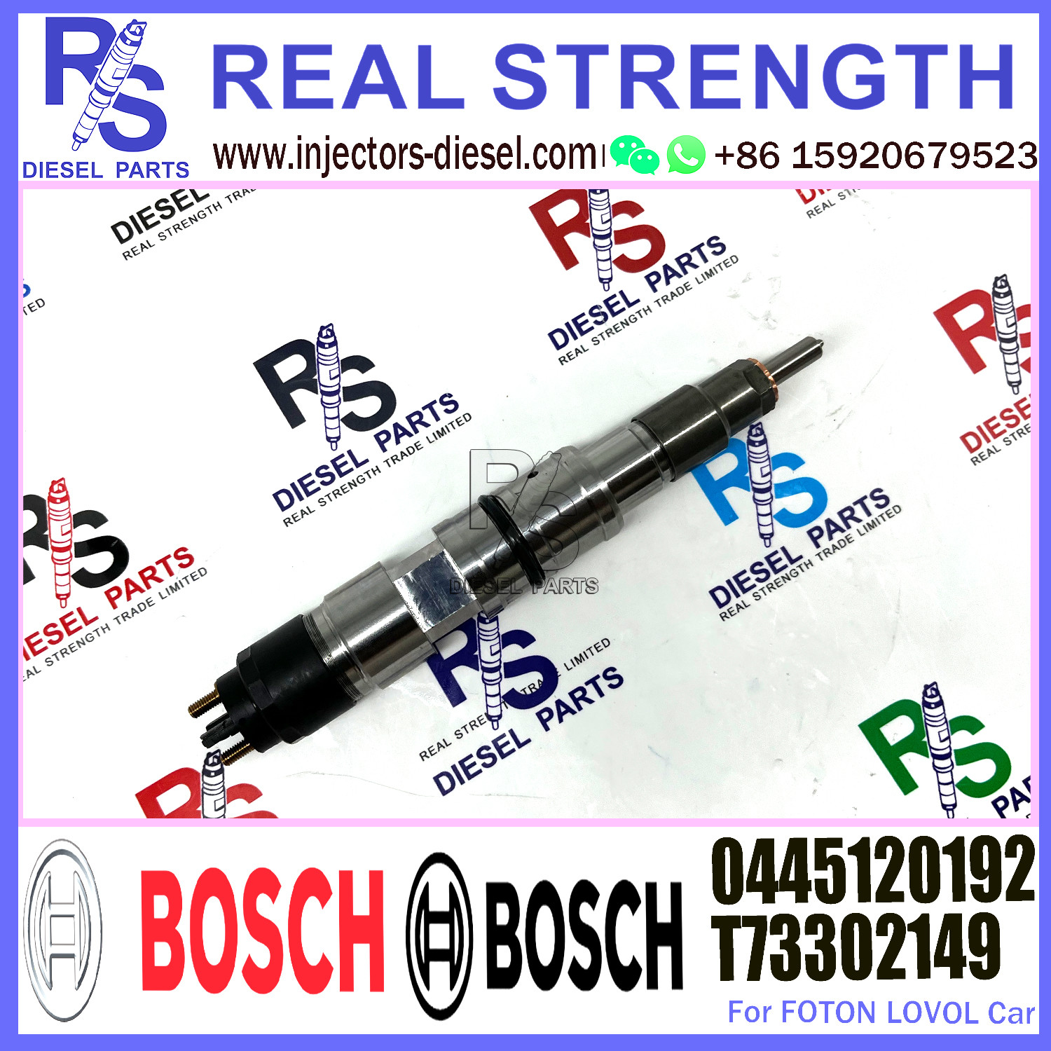 BOSCH Common Rail Injector Assembly 0445120192 T73302149 for FOTON LOVL engine