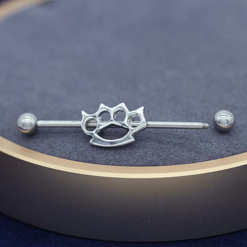 Unique 14 Gauge Industrial Piercing Jewelry Stainless Steel 316 Golden Moon
