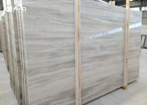 Quality White Wood Vein Marble Natural Stone Slabs For Wall Cover / Flooring Decor wholesale