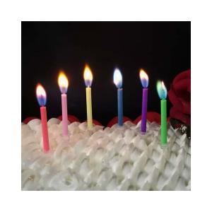 Quality 12 Count Colored Flames Birthday Cake Candles No Scent Perfect for Happy Birthday wholesale