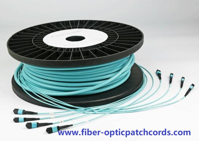 MPO To MPO 48 Core OM3 Fiber Jumpers 9.0mm OD Multi Mode Patch Cord