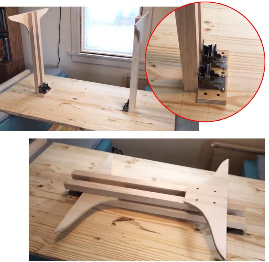 Triangle Bracket Folding Leg Hinge with Lock Extension Support and Screws Included