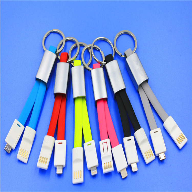2 In 1 Keychain Usb Charging Cable TPE Material Fit Android And IPhone