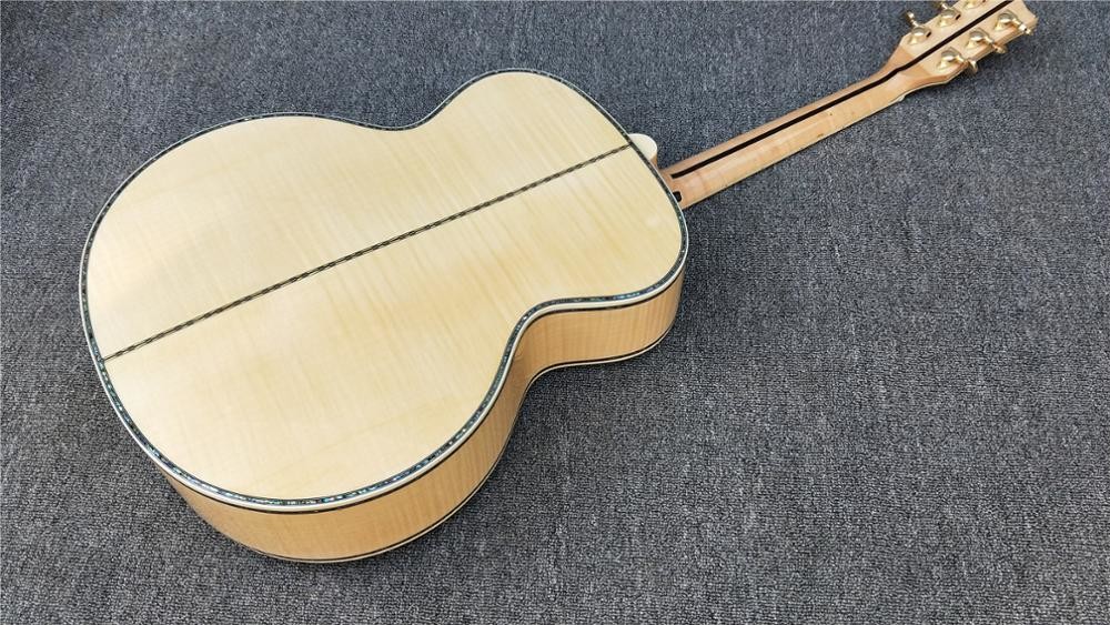 Abalone inlays 43 ' G200 classical acoustic Guitar,Ebony fret board,Solid spruce top,Tiger Flame Maple back G200 acousti