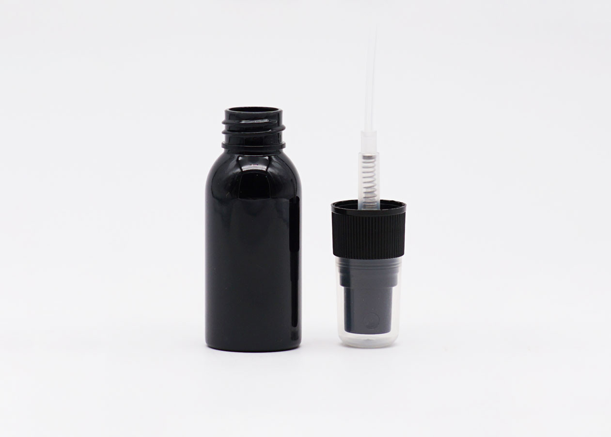 Recyclable Plastic Bottles Black 60ml Makeup Cosmetic Spray Bottle