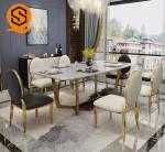 Oilproof Rectangle Restaurant Dining Table Marble Stone Tabletop