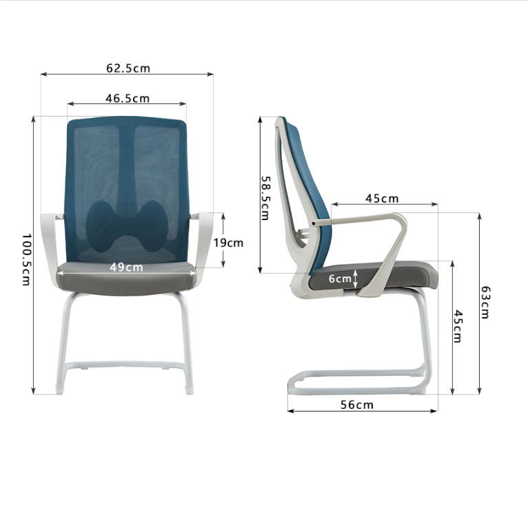 Adjustable Height Mid Back Staff Swivel Mesh Office Chair with Solid Wood Legs Armrest