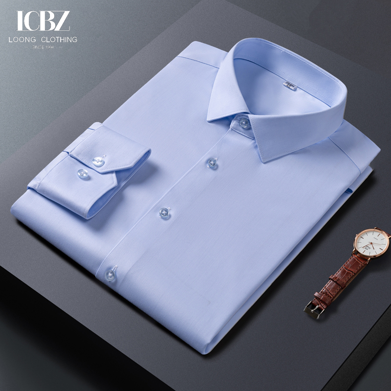 Seamless Three-proof Technology Men's Shirt for Long and Short Sleeves Anti-wrinkle Design